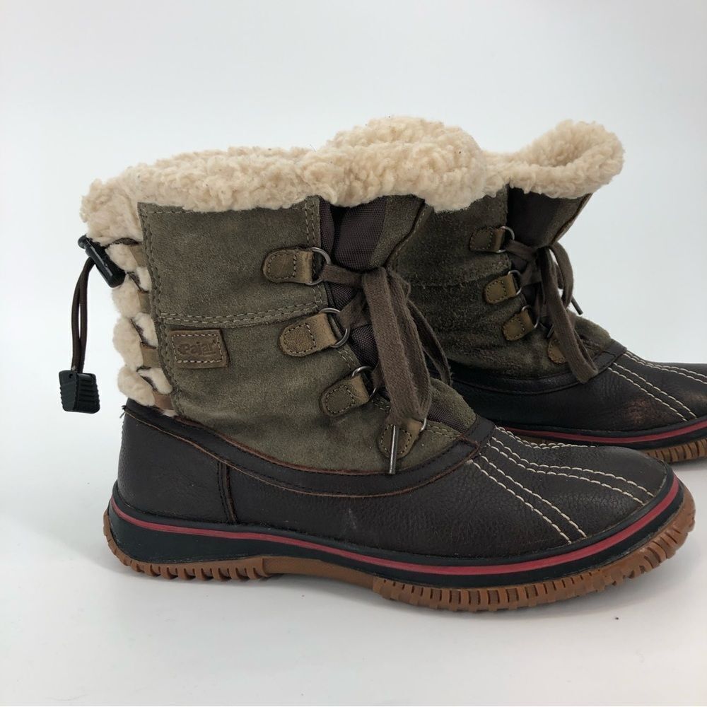 PAJAR Iceland Boots in Dark Brown‎ Taupe Olive Womens Size EU 38